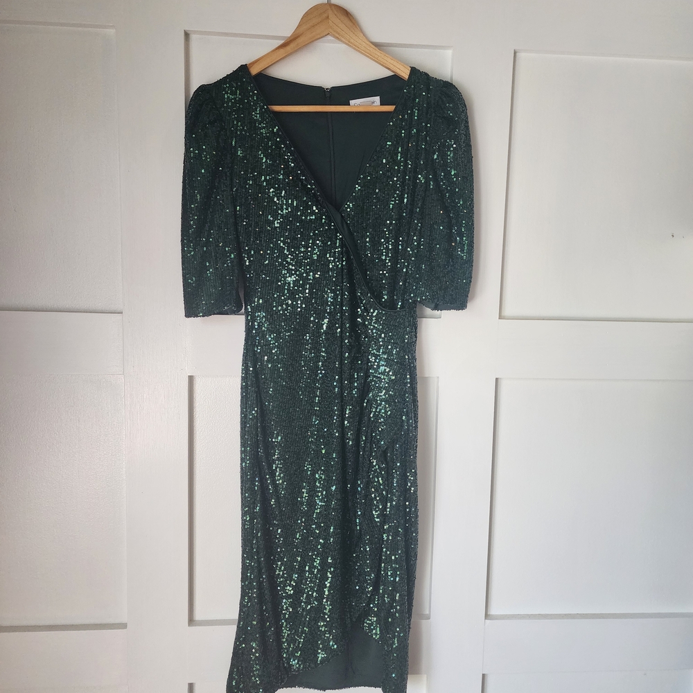 Elegant Green Sequin Dress Calvin Klein